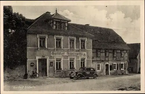 Ak Bloßwitz Stauchitz in Sachsen, Gasthof, Automobil