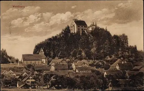 Ak Waldburg in Württemberg, Burg Waldburg, Schloss, Gesamtansicht