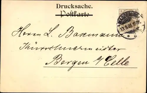 Ak Magdeburg, Bismarck Denkmal, Besuchsanzeige Firma J. C. Albrecht