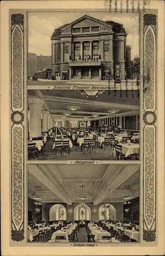 Ak Magdeburg, Zentraltheater, Restaurant, Hauptsaal, Grüner Saal