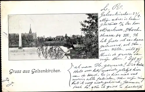 Ak Gelsenkirchen im Ruhrgebiet, Blick zur Stadt