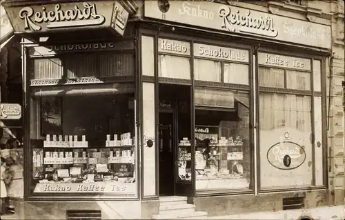 Foto Ak Herne im Ruhrgebiet Westfalen, Reichardt Kakao, Schokoladenhandlung, Schaufenster