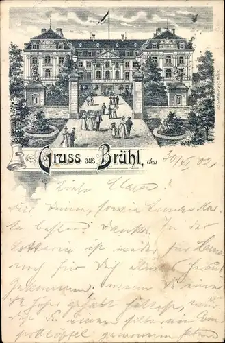 Litho Brühl in Westfalen, Schloss Augustusburg