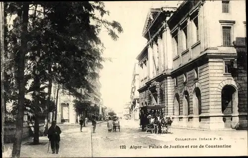 Ak Algier Alger Algerien, Palais de Justice, Rue de Constantine
