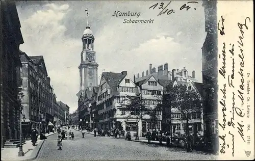 Ak Hamburg, Schaarmarkt m. Michaeliskirche