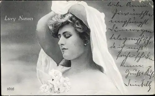 Ak Schauspielerin Lucy Nanon, Portrait