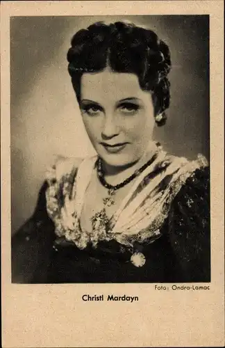Ak Schauspielerin Christl Mardayn, Portrait, Ondra Lamac