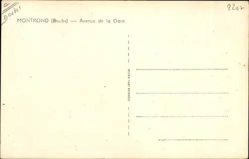 Ak Montrond Doubs, Avenue de la Gare