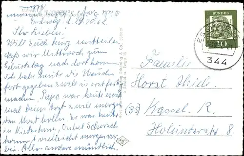 Ak Eschwege an der Werra Hessen, Teilansicht mit Bismarckturm