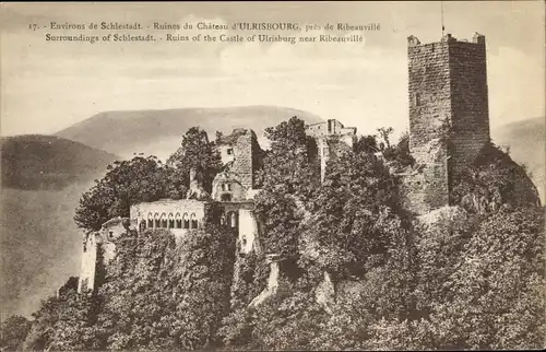 Ak Ribeauvillé Rappoltsweiler Elsass Haut Rhin, Chateau d'Ulrisbourg, Ulrichsburg