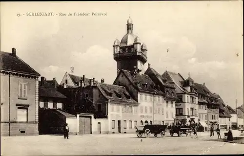 Ak Sélestat Schlettstadt Elsass Bas Rhin, Rue du President Poincare