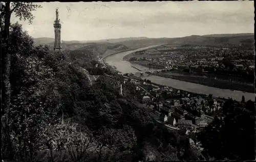 Ak Trier an der Mosel, Gesamtansicht mit Mariensäule