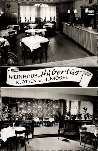 Ak Klotten an der Mosel, Weinhaus Hubertus, Gastraum