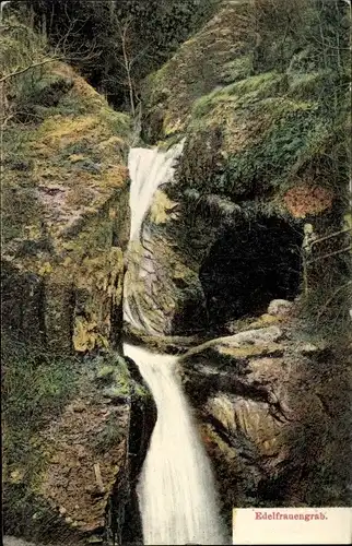 Ak Ottenhofen Bühl in Baden, Edelfrauengrab, Wasserfall