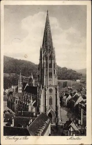 Ak Freiburg im Breisgau, kath. Stadtpfarrkirche Freiburger Münster