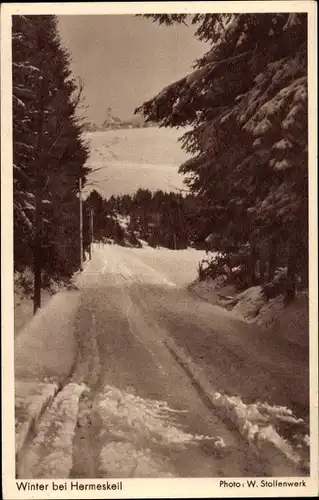 Ak Hermeskeil, Winter, Schnee, Wald, Tannen, Berge