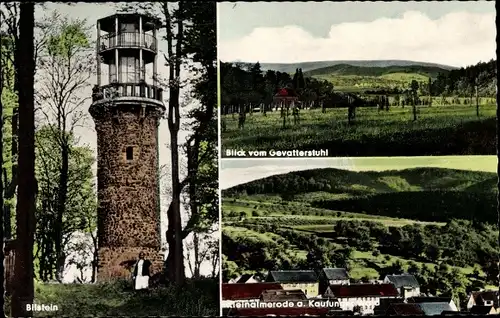 Ak Kleinalmerode Witzenhausen an der Werra, Blick v. Gevatterstuhl, Bilstein, Kaufunger Wand