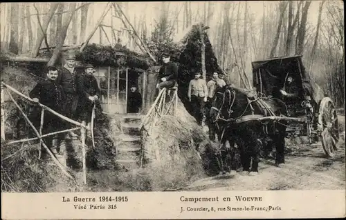 Ak Voevre Woevre Lothringen Meuse, Campement, La Grande Guerre 1914-1915