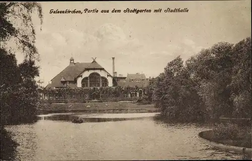 Ak Gelsenkirchen im Ruhrgebiet, Stadtgarten, Stadthalle