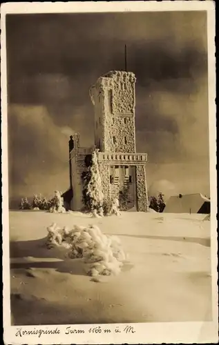 Ak Seebach in Baden Schwarzwald, Hornisgrinde, Aussichtsturm im Winter