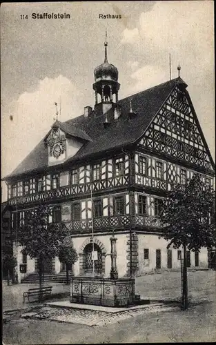 Ak Bad Staffelstein am Main Oberfranken, Rathaus