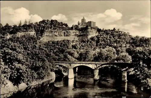 Ak Bad Kösen Naumburg an der Saale, Rudelsburg, Brücke