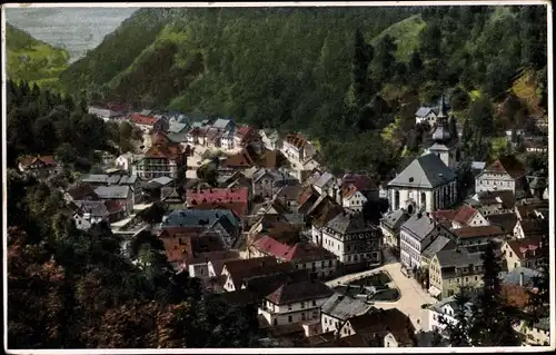 Ak Bad Berneck im Fichtelgebirge Bayern, Blick auf den Ort, Kirche