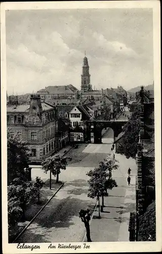Ak Erlangen in Mittelfranken Bayern, Partie am Nürnberger Tor