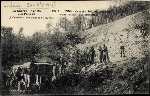 Ak En Argonne Meuse, Soldats de genie construisant des tranchees