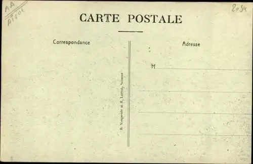 Ak Pinon Aisne, Place de l'Eglise, Kriegszerstörung 1. WK