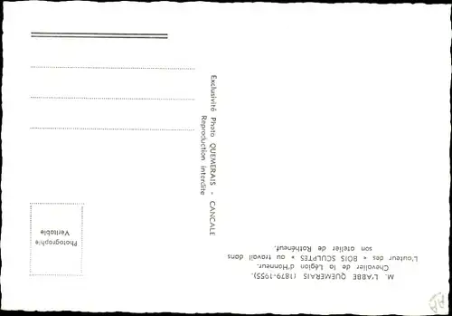 Ak Rothéneuf Ille-et-Vilaine, M. l'Abbe Quemerais dans son atelier