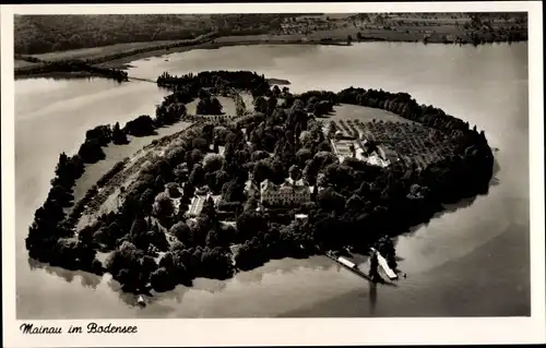 Ak Insel Mainau im Bodensee, Luftbild der Insel