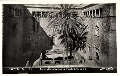 Ak Barcelona Katalonien Spanien, Casa del Arcediano desde Sta. Lucia