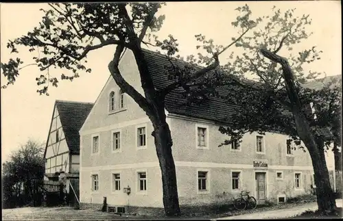 Ak Schleben Mügeln in Nordsachsen, Blick auf den Gasthof, Außenansicht