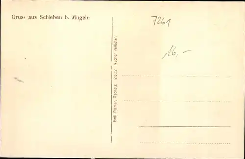 Ak Schleben Mügeln in Nordsachsen, Blick auf den Gasthof, Außenansicht