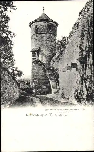 Ak Rothenburg ob der Tauber Mittelfranken, Strafturm