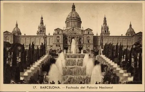 Ak Barcelona Katalonien Spanien, Fachada del Palacio Nacional