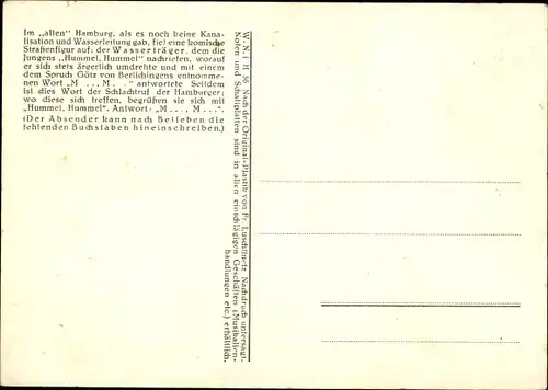 Lied Ak Hamburg, Hummel Hummel mit Humor, Wasserträger