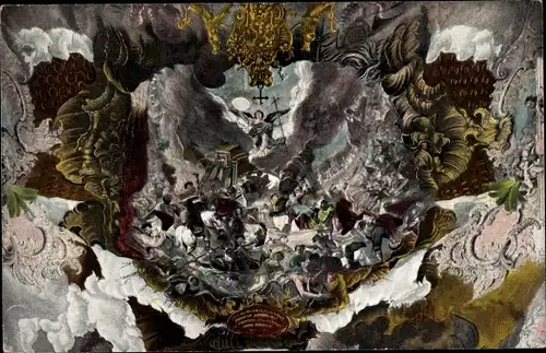 Ak Trier an der Mosel, Deckengemälde d. Paulinuskirche "Die Martyrung der Christen"