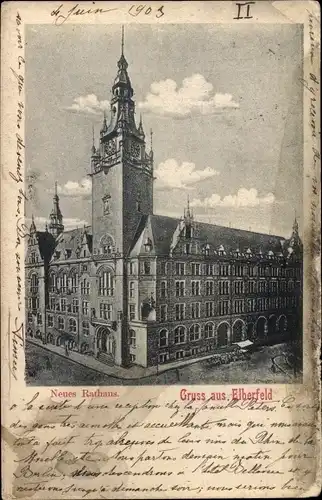 Ak Elberfeld Wuppertal, Neues Rathaus