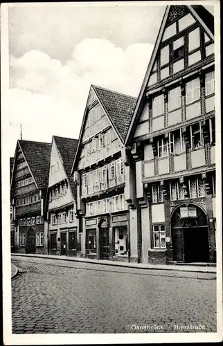 Ak Osnabrück in Niedersachsen, Bierstraße, Straßenpartie