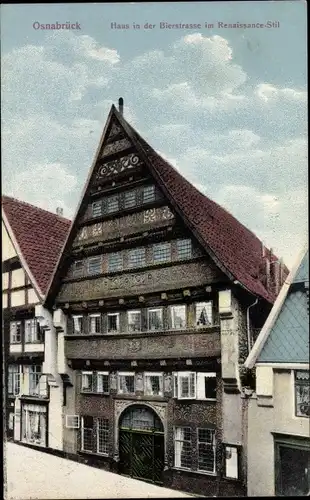 Ak Osnabrück in Niedersachsen, Haus in der Bierstraße im Renaissance Stil