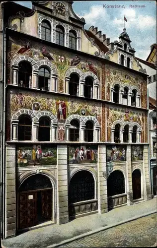 Ak Konstanz am Bodensee Baden Württemberg, Blick auf das Rathaus