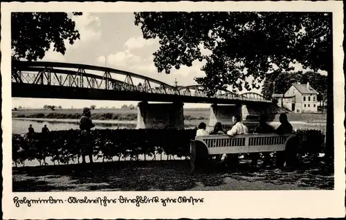 Ak Holzminden in Niedersachsen, Weserbrücke