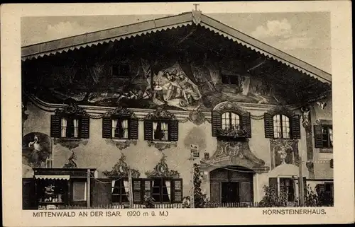 Ak Mittenwald in Oberbayern, Hornsteinerhaus