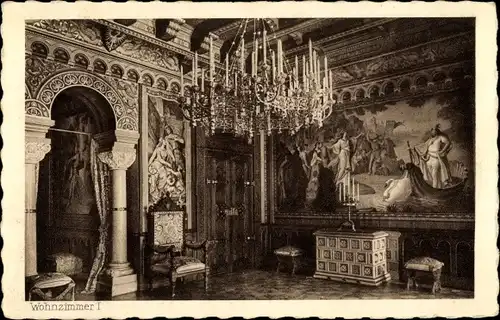 Ak Hohenschwangau Schwangau im Ostallgäu, Schloss Neuschwanstein, Wohnzimmer II, Nr. 2032