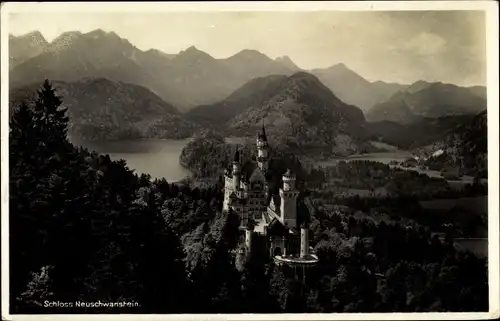 Ak Hohenschwangau Schwangau im Ostallgäu, Schloss Neuschwanstein