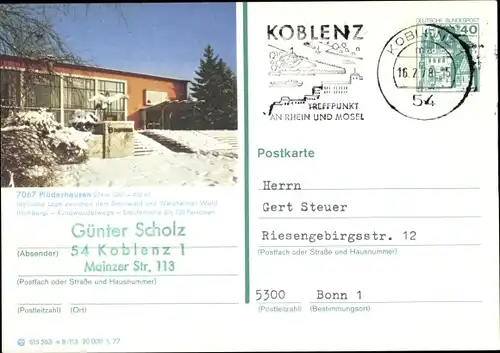 Ak Plüderhausen in Baden Württemberg, Ansicht, Winter