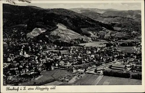 Ak Oberkirch im Renchtal in Baden Württemberg, Fliegeraufnahme vom Ort