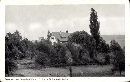 Ak Gaienhofen am Bodensee, Wohnsitz d. Schwabendichters Dr. Ludw. Finkh.